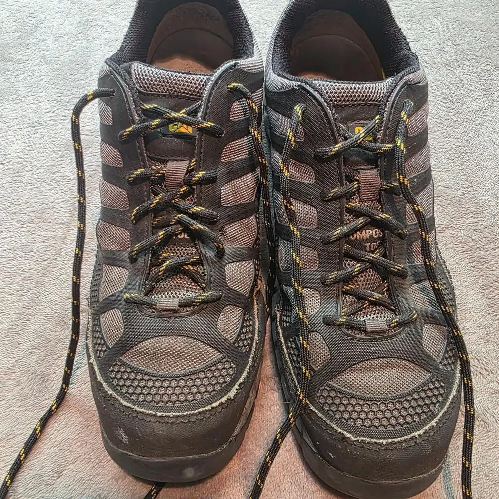 CAT Ergo Shoes Mens Size 8 Black Composite Toe Work Casual Lace Up Sneakers